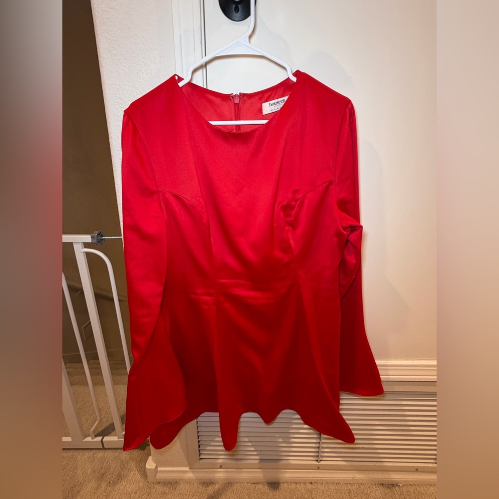 House of CB Sacha Satin Mini Dress in Red Size XL - Picture 9 of 13